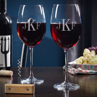 Monogram Wine Glasses - Set of 4 – Classic Prep Monograms
