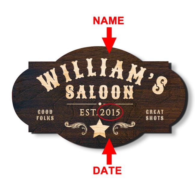 Wild West Saloon Custom Bar Sign (Signature Series)