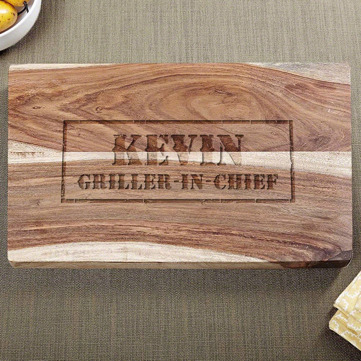 Exotic Hardwood Engraved Cutting Board - Branded BBQ (1in Thick)