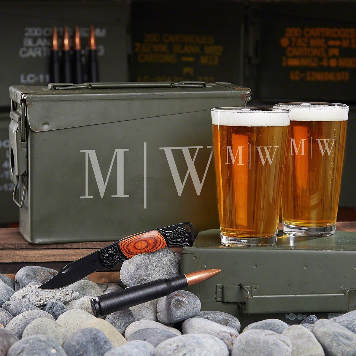 Quinton Customized Ammo Can & Bullet Opener Beer Gift Set