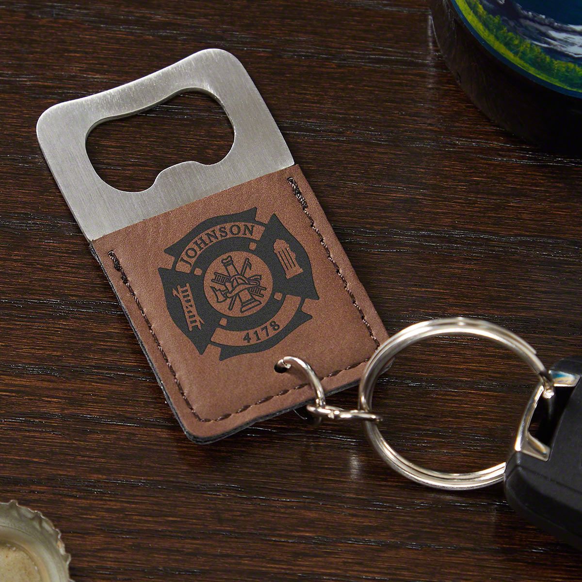 Fire & Rescue Custom Keychain Bottle Opener  Gift for Firefighters