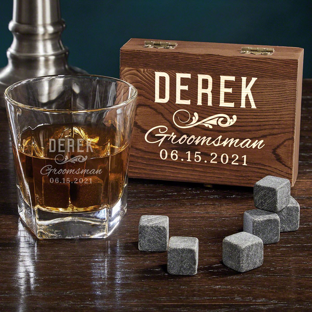 Classic Groomsman Colchester Glass Personalized Whiskey Set Groomsman Gift Set