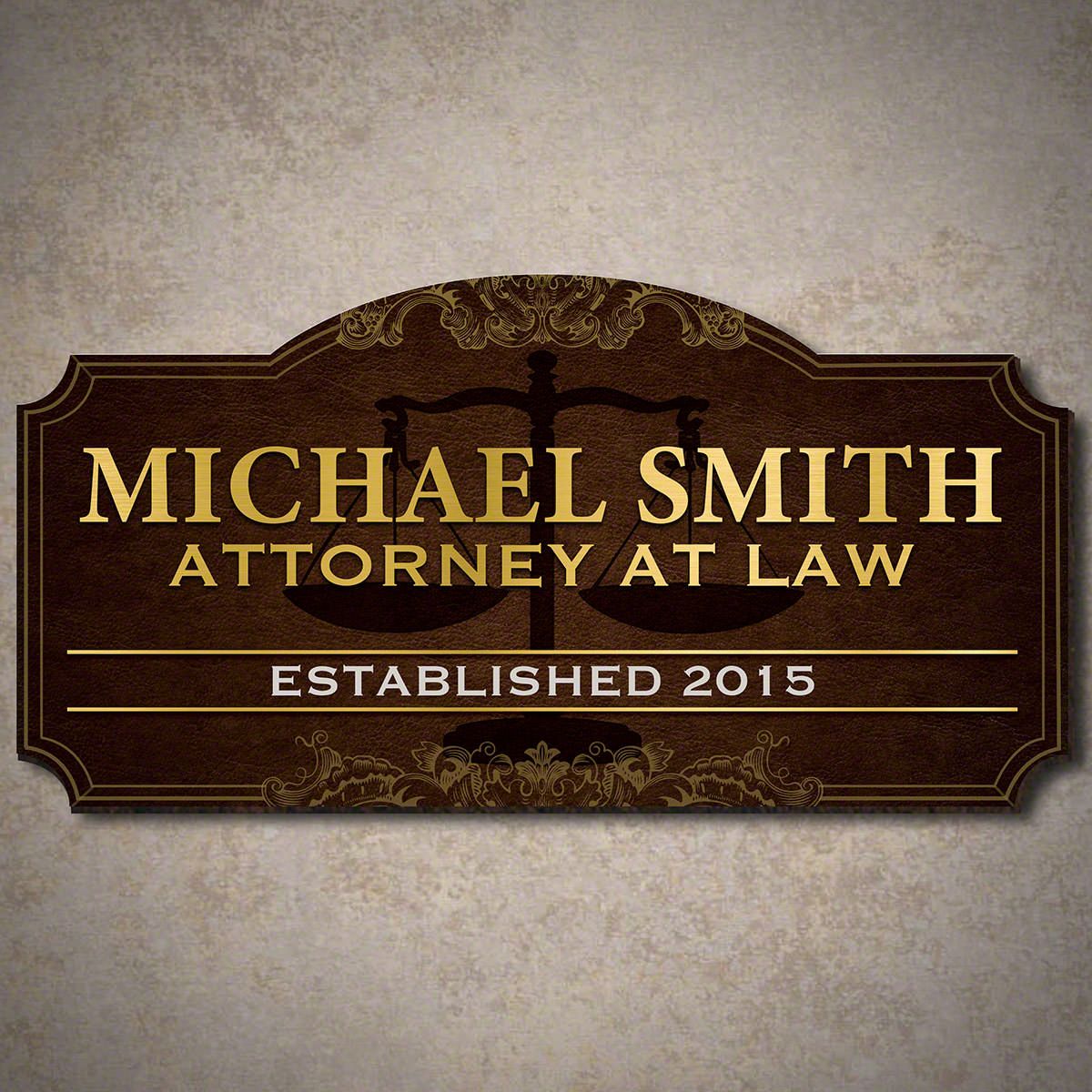 Advocate of Justice Personalized Wood Sign Gift for Attorney
