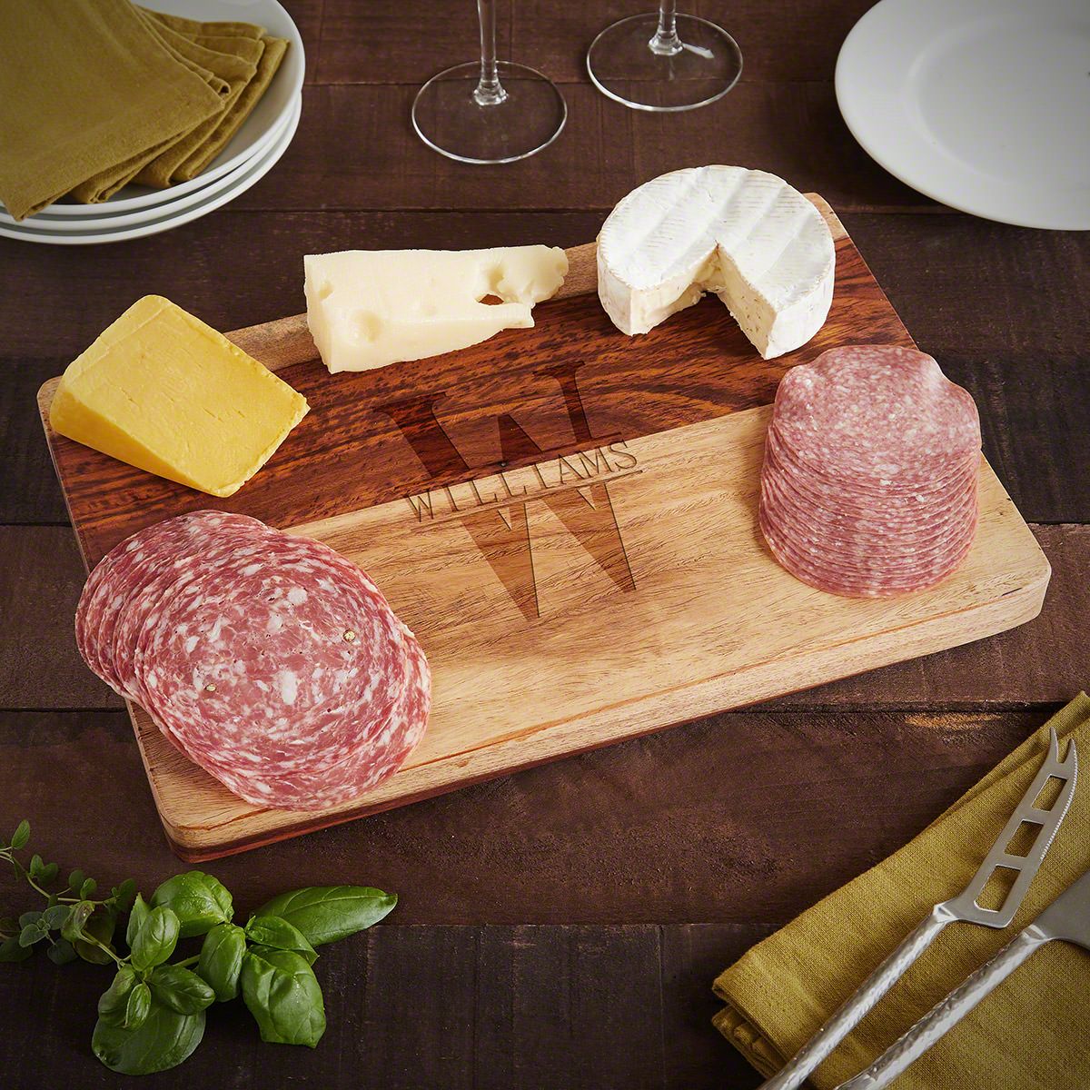 Exotic Hardwood Personalized Charcuterie Board - Oakmont (1in Thick)