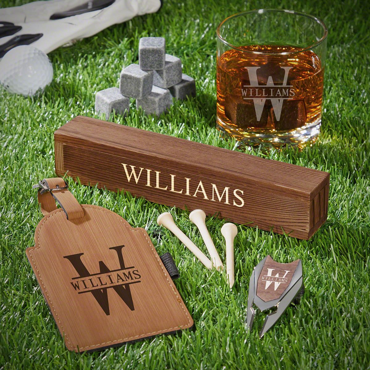 Personalized Whiskey Golf Enthusiast Gift Set - Elevated Spirit Shop