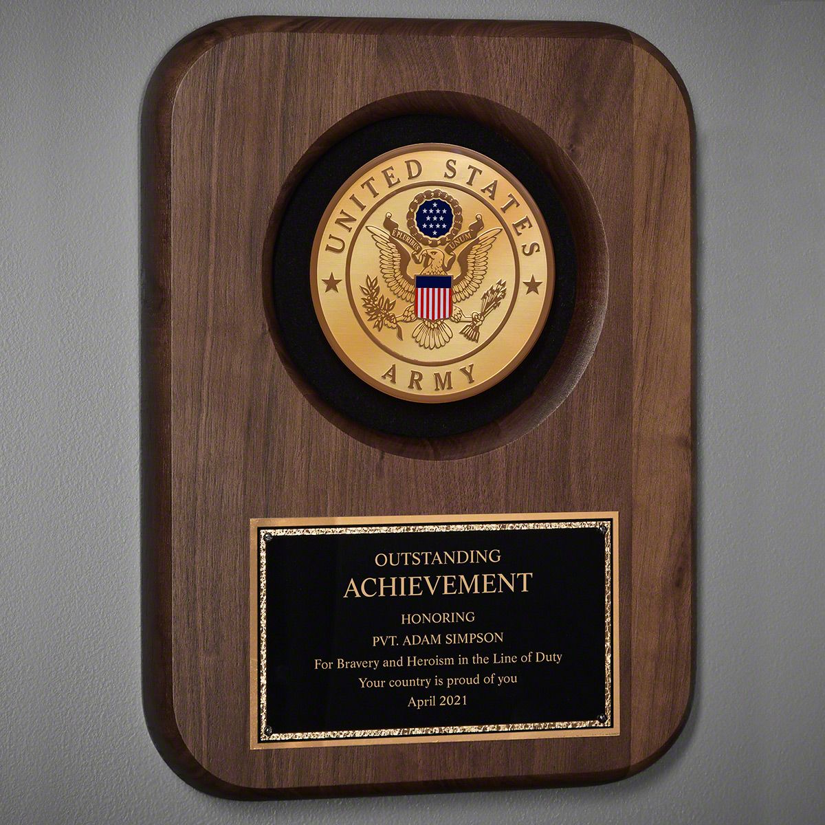 Army Custom Award Plaque