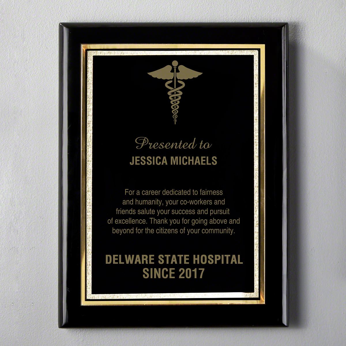 Medium Black Engraved Doctor Plaque
