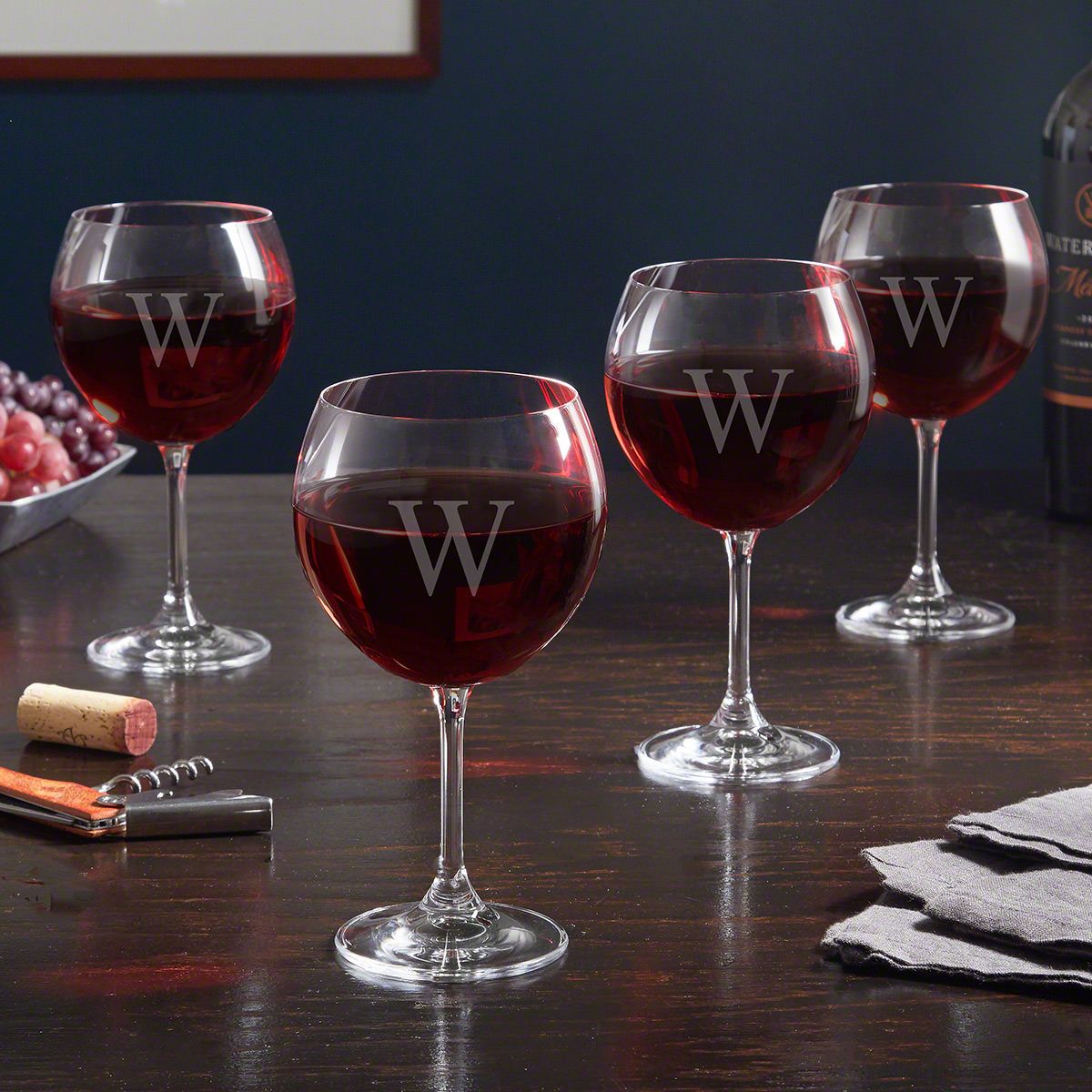 Personalized Red Wine Glasses Set of 4