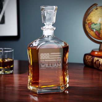 American Heroes Custom Argos Decanter Whiskey Gift Set with Eastham Glasses