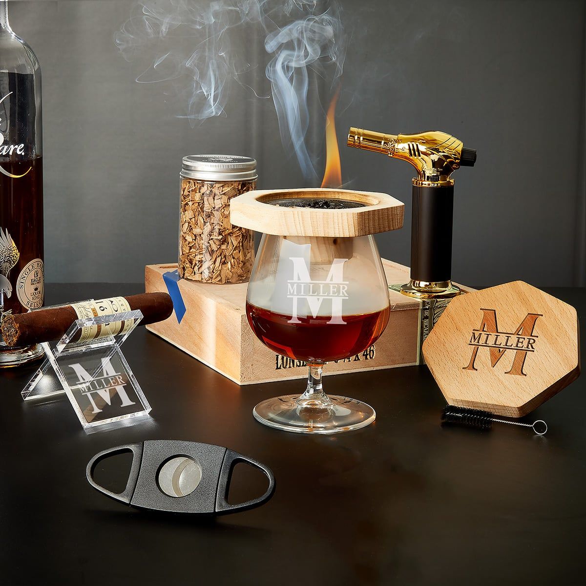 Personalised Cocktail And Whiskey Smoker In Solid Oak - MIJMOJ