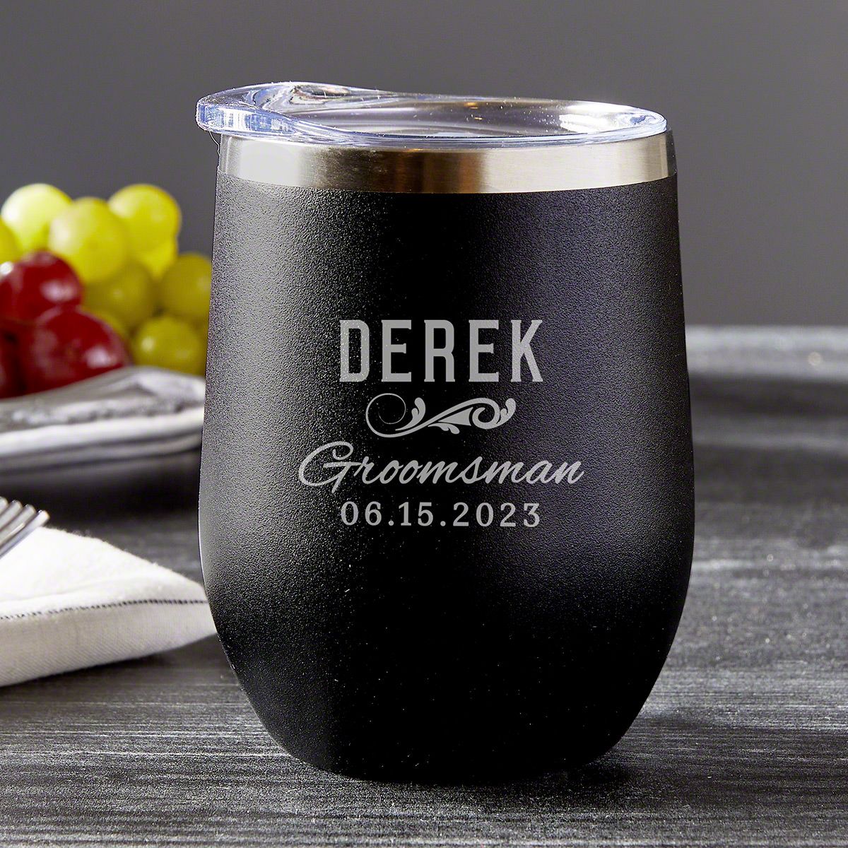 Buy Personalized Best Man Wine Glass, Stainless Steel Vacuum