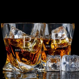 Home Wet Bar Halo 2 - Piece 10.25oz. Glass Whiskey Glass Glassware Set