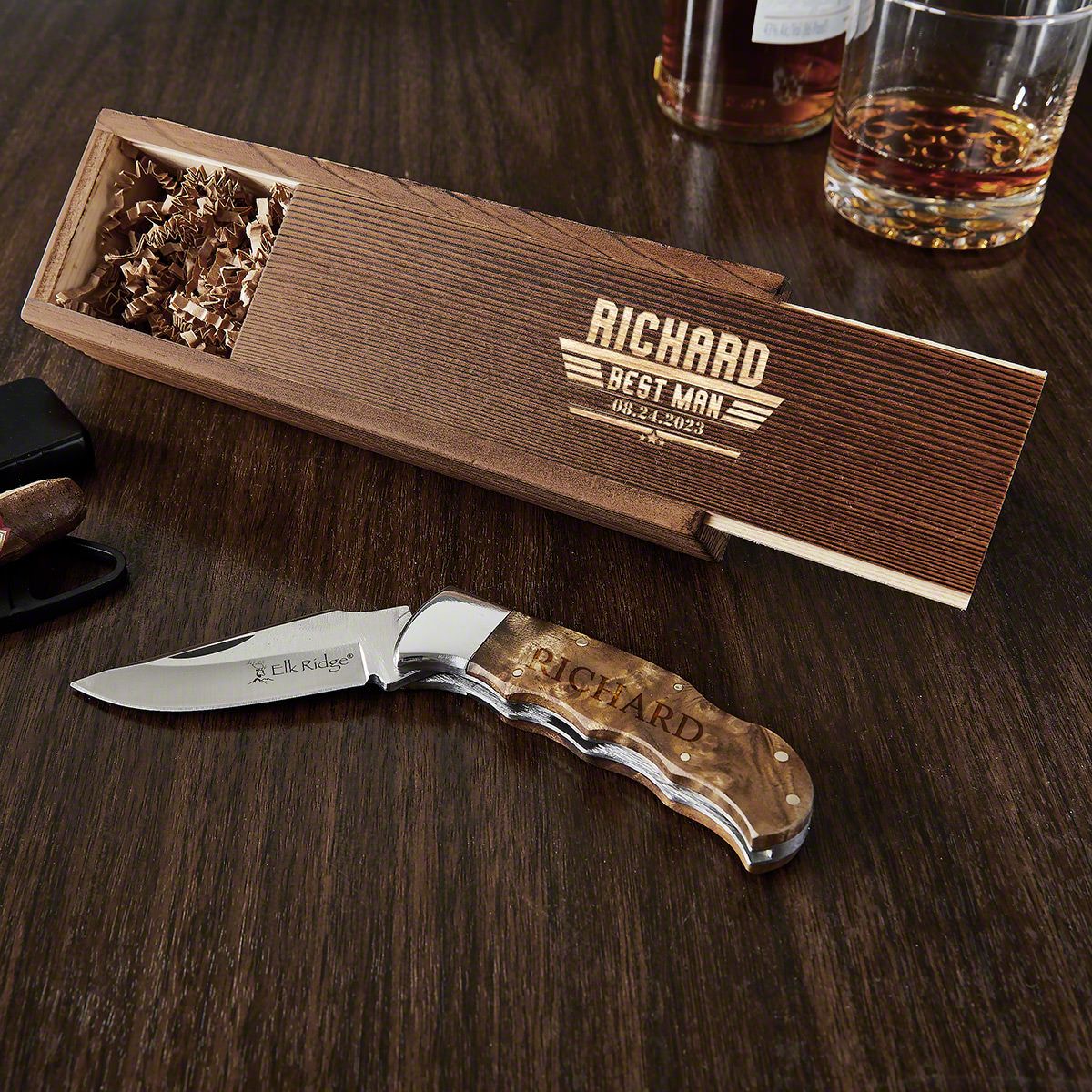 Engraved Pocket Knife Groomsman Gift - Home Wet Bar