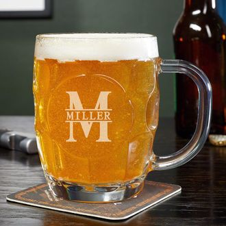 Customized Classy Initial & Last Name Beer Mug Set – Froolu