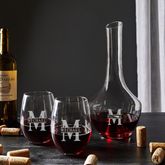 Double-Wall Wine Saver Decanter and Glasses Set - Personalized Morgan Design by Wine Enthusiast