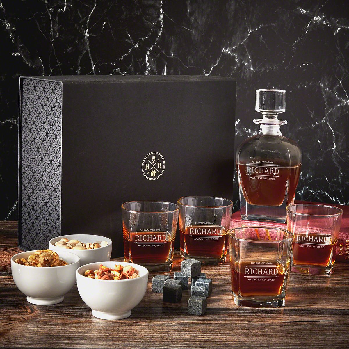Stanford 11pc Custom Bourbon & Treats Gift Set - Luxury Box