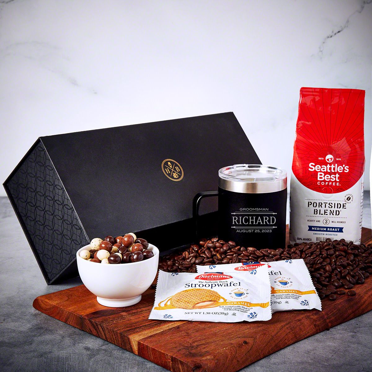Custom 6pc Travel Coffee Mug with Handle Luxury Boxed Set - Home Wet Bar