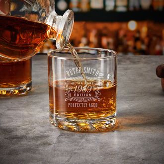 Whiskey Glass Set of 2 - Bourbon Whiskey Stones Gift Set