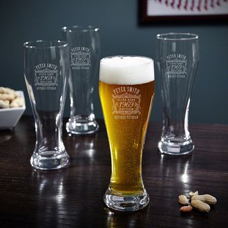 Wedding Beer Glass for the Ladies with Bow - Design Imagery Engraving