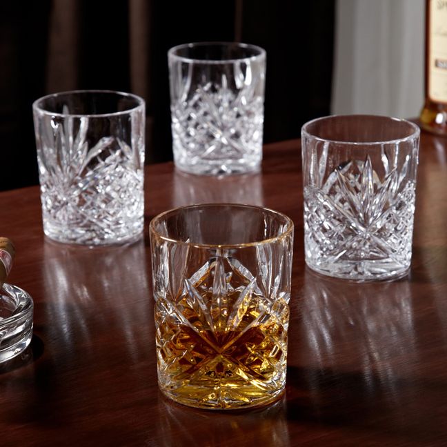 Dublin Cut Crystal Whiskey Glasses Set Of 4
