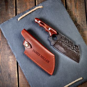 Be Bold Personalized Meat Cleaver Knife, Set of 5 - Groomsmen Gifts - Home Wet Bar